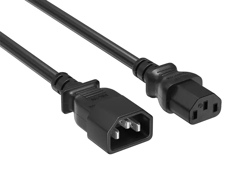 18 AWG Heavy-Duty IEC C13 to C14 Power Extension Cord – 6 ft, 10A/250V Rated