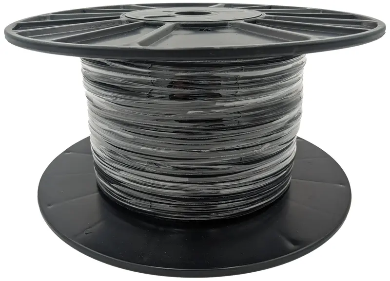 18 AWG SPT-1 Lamp Wire — 500-Foot Black Stranded 2-Conductor Cord for Lighting Projects
