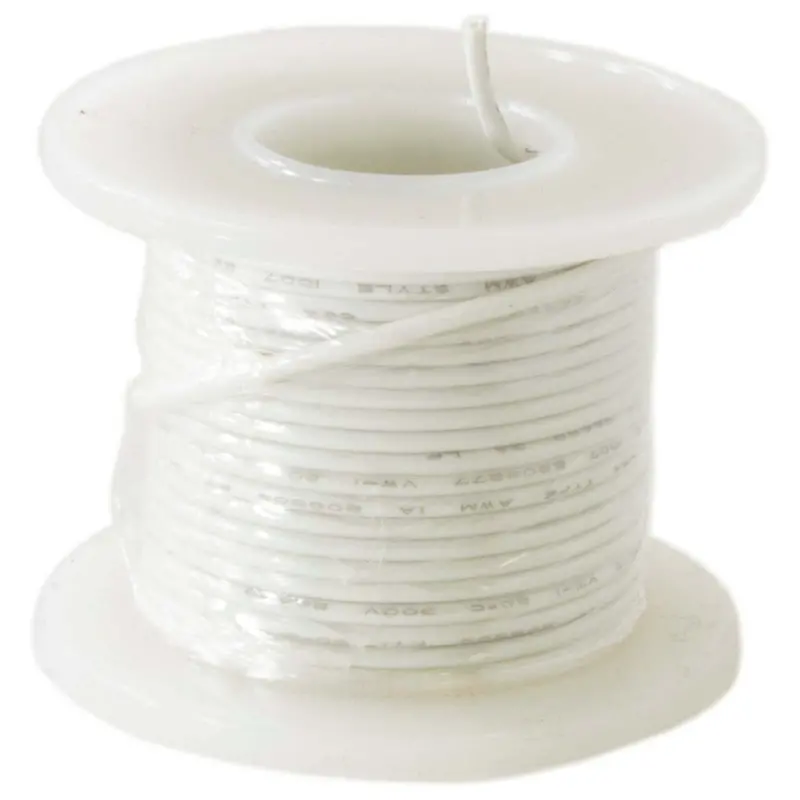18 AWG Stranded Hookup Wire – White, 500 ft, 300V