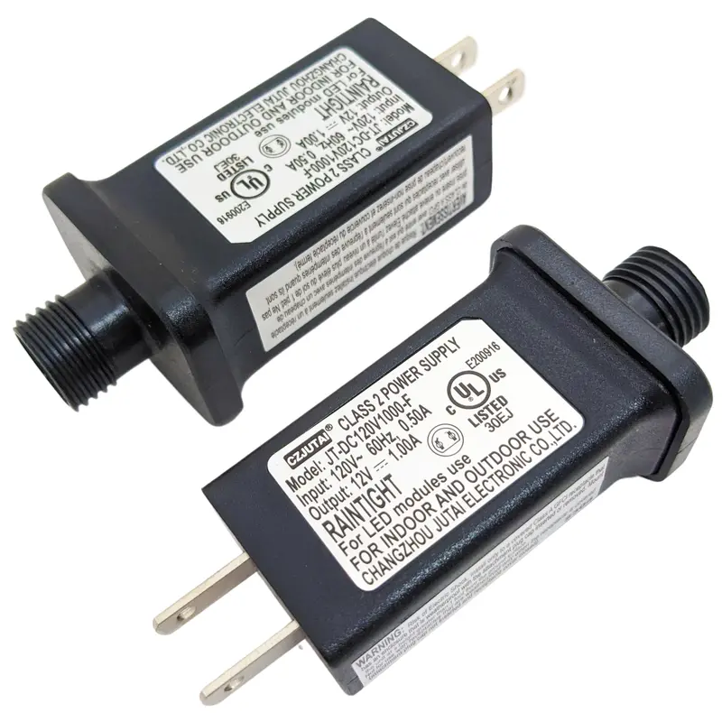2-Pack 12V 1A Raintight LED Transformer – Class 2 Waterproof Power Supply for Inflatables & Outdoor Lights