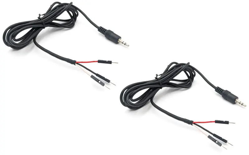 2-Pack 3.5mm Stereo Male to 3x Dupont Male Breakout Cable – 6-Foot Total Length