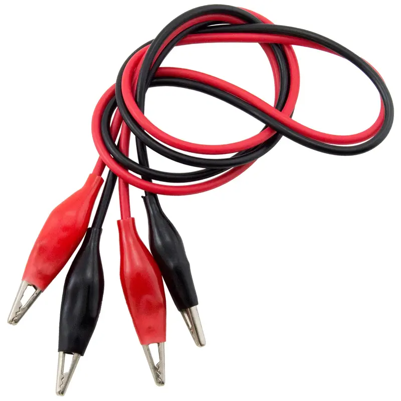 20-Inch Alligator-to-Alligator Test Lead Pair – Color-Coded Red/Black for General Electronics Testing
