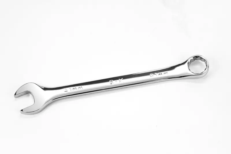 21 mm 12-Point Metric Combination Chrome Wrench – Dual-Ended Socket & Open-End Design