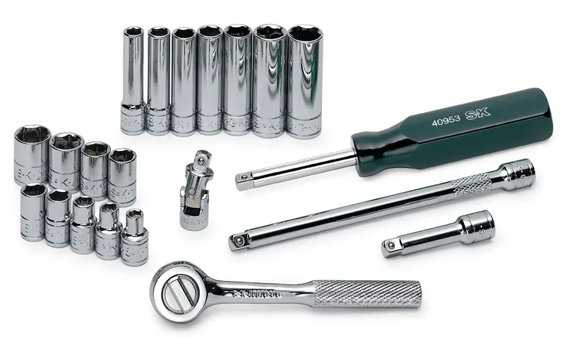 21-Piece 1/4″ Drive 6-Point Standard & Deep Fractional Chrome Socket Set