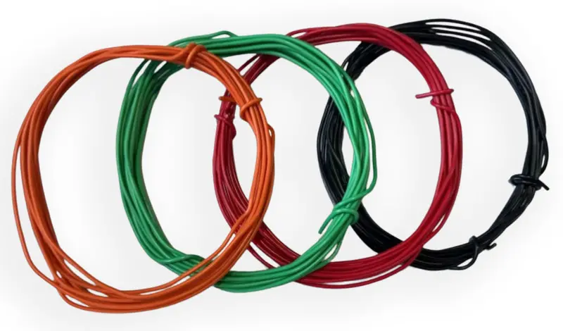 22 AWG Solid-Core Hook-Up Wire — 4-Color 4-Foot Spool Set