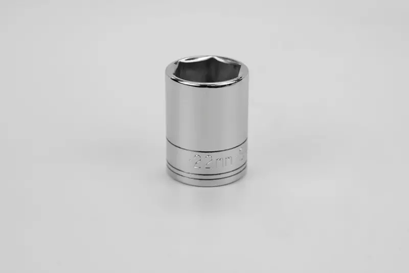 22mm 6-Point Metric Chrome Socket — 1/2-Inch Drive