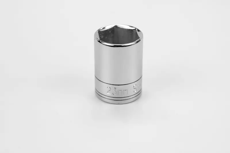23mm 6-Point Standard Metric Chrome Socket — 1/2-Inch Drive