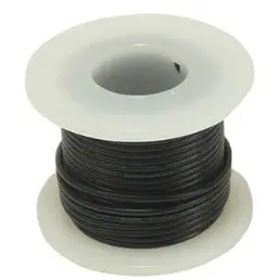 24 AWG Stranded Hook-Up Wire – Black PVC-Insulated Copper, 1,000 ft, 300 V