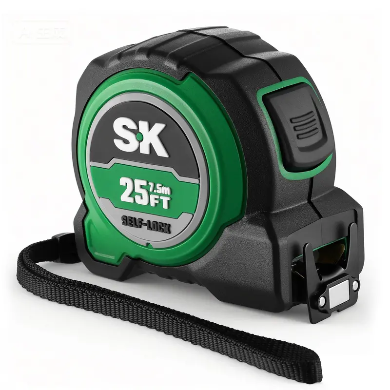 25-Foot Self-Locking Tape Measure – Auto-Brake Mechanism, Ergonomic Casing – Model SK02342