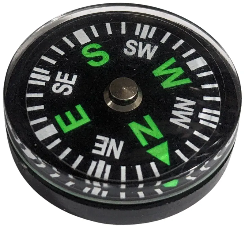 25mm Liquid-Damped Compass — Compact Navigation Component for Paracord Bracelets & Outdoor Gear