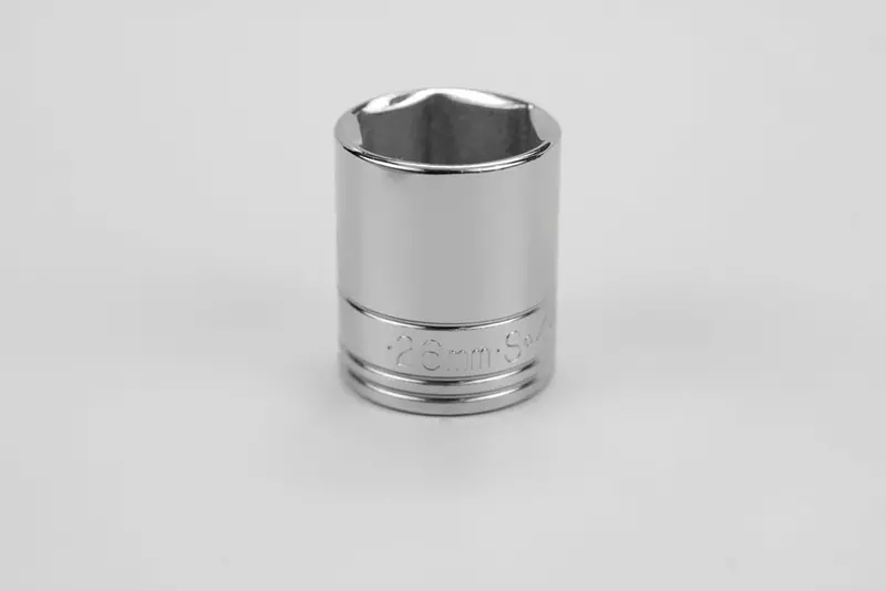 26mm 6-Point Metric Chrome Socket — 1/2-Inch Drive