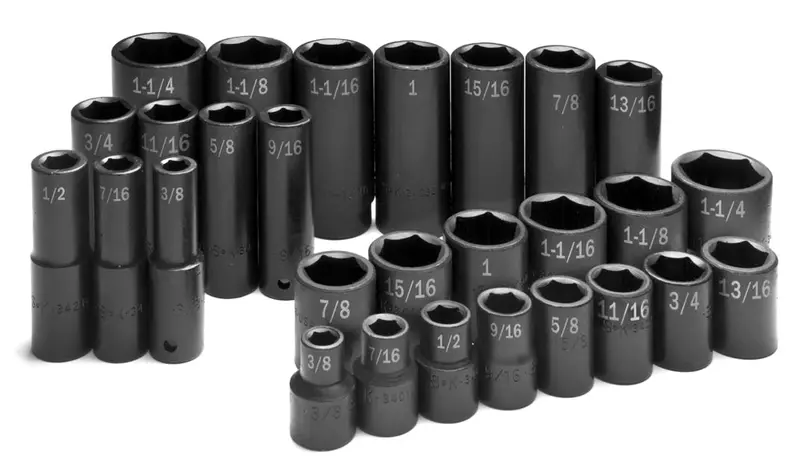 28-Piece 1/2″ Drive 6-Point SAE Impact Socket Set – Standard and Deep