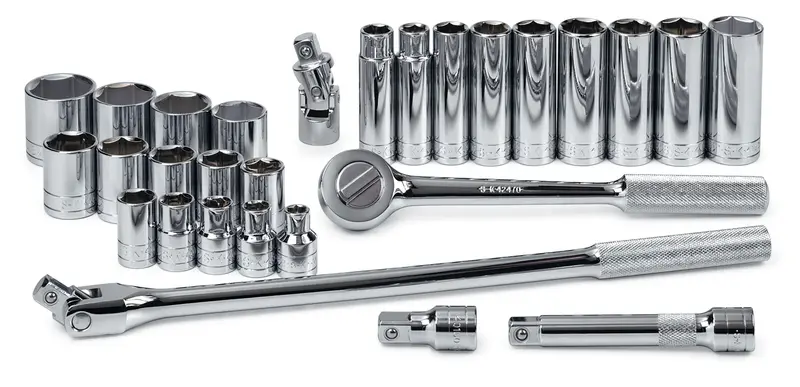 28-Piece 1/2 Inch Drive SAE Socket Set – Standard & Deep