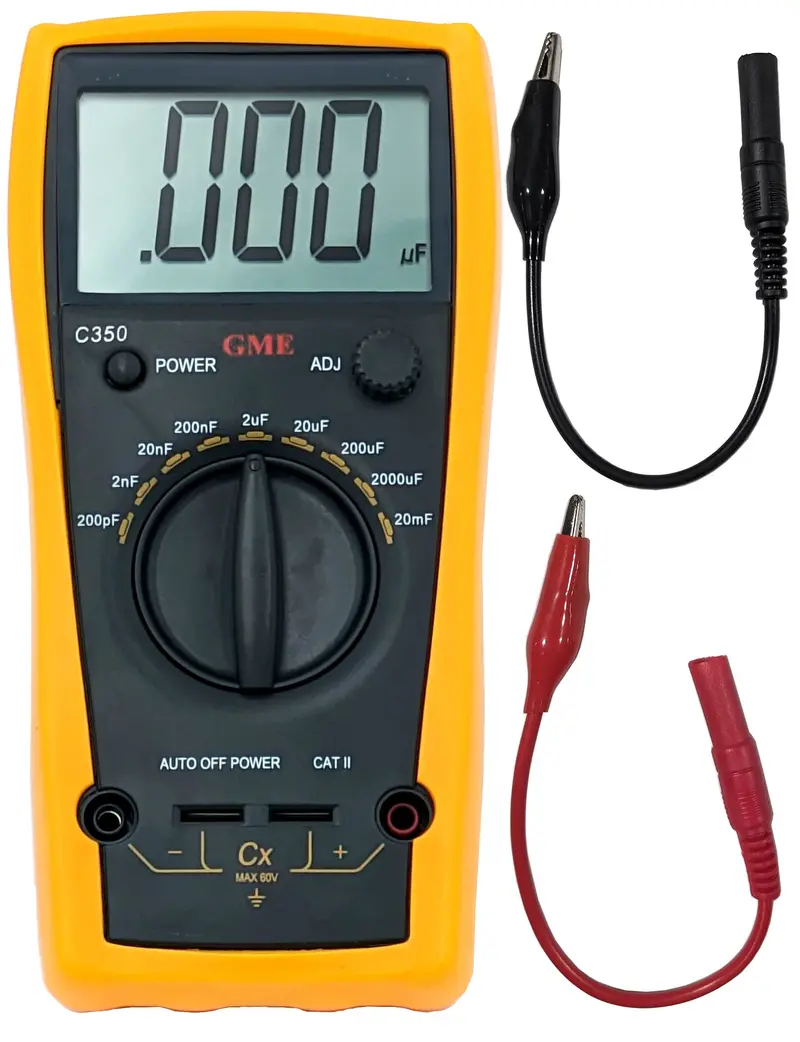3.5-Digit Capacitance Meter – Auto-Ranging LCD Tester Covering 200 pF to 20 mF Across 9 Measurement Scales