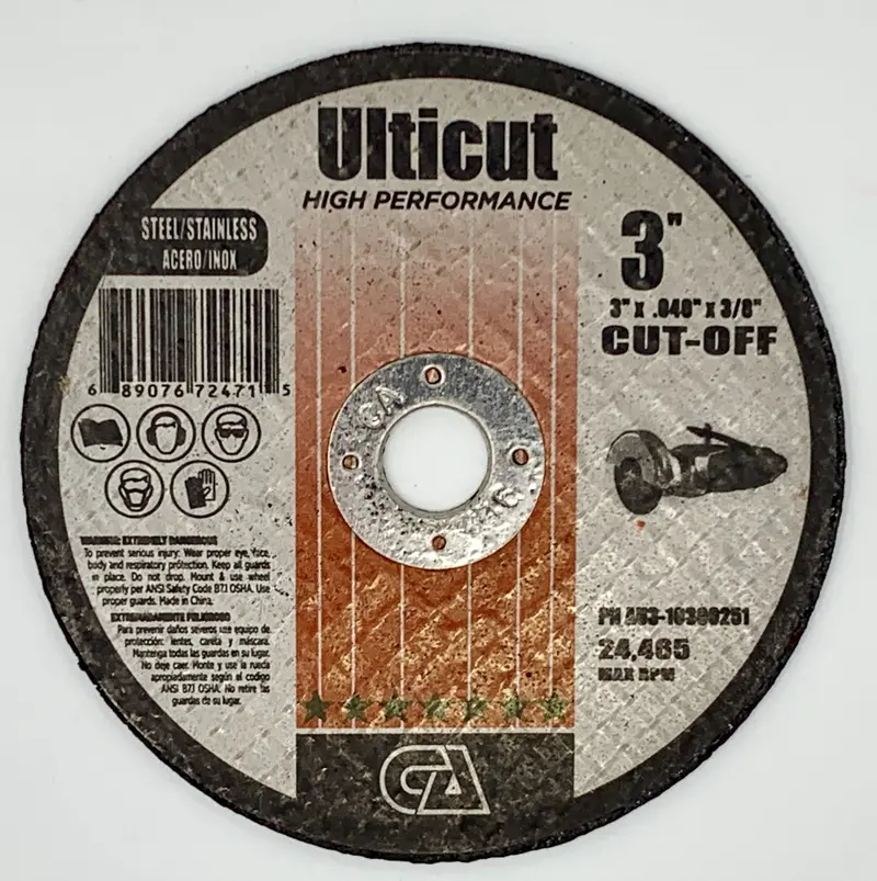 3-Inch × 0.040-Inch × 3/8-Inch Type 1 Thin Cut-Off Wheels (100-Pack)