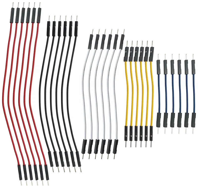 30-Piece Male-to-Male Breadboard Jumper Wire Set – Color-Coded, 3″ to 7″ Lengths