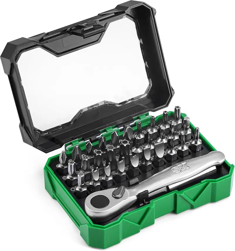 32-Piece Mini Ratcheting Bit Kit – 1/4″ Drive, High-Torque Design – Model SK03449