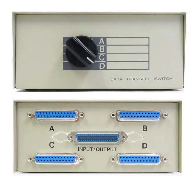 36-Pin Centronics A-B-C-D Manual Data Switch