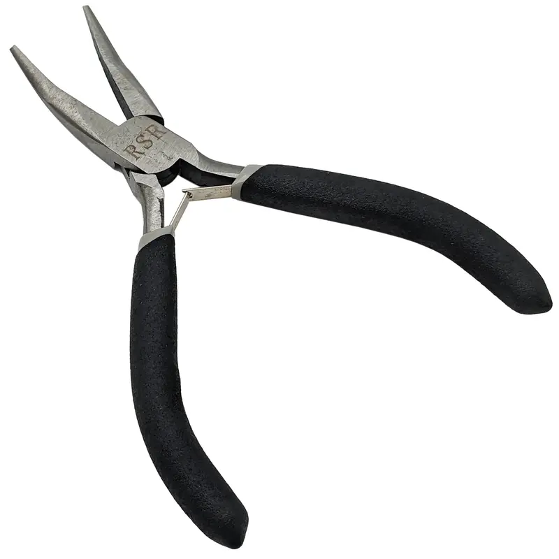 4.5-Inch Mini Bent-Nose Pliers – Smooth-Jaw Micro-Gripping Instrument