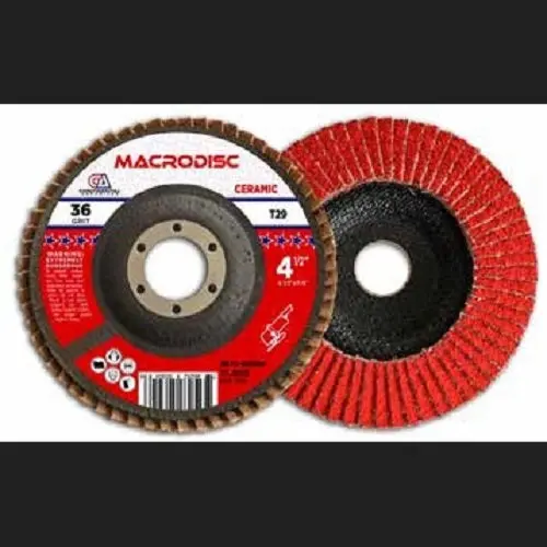4.5-Inch x 0.875-Inch 60-Grit Type 27 Ceramic Flap Discs – 10-Pack