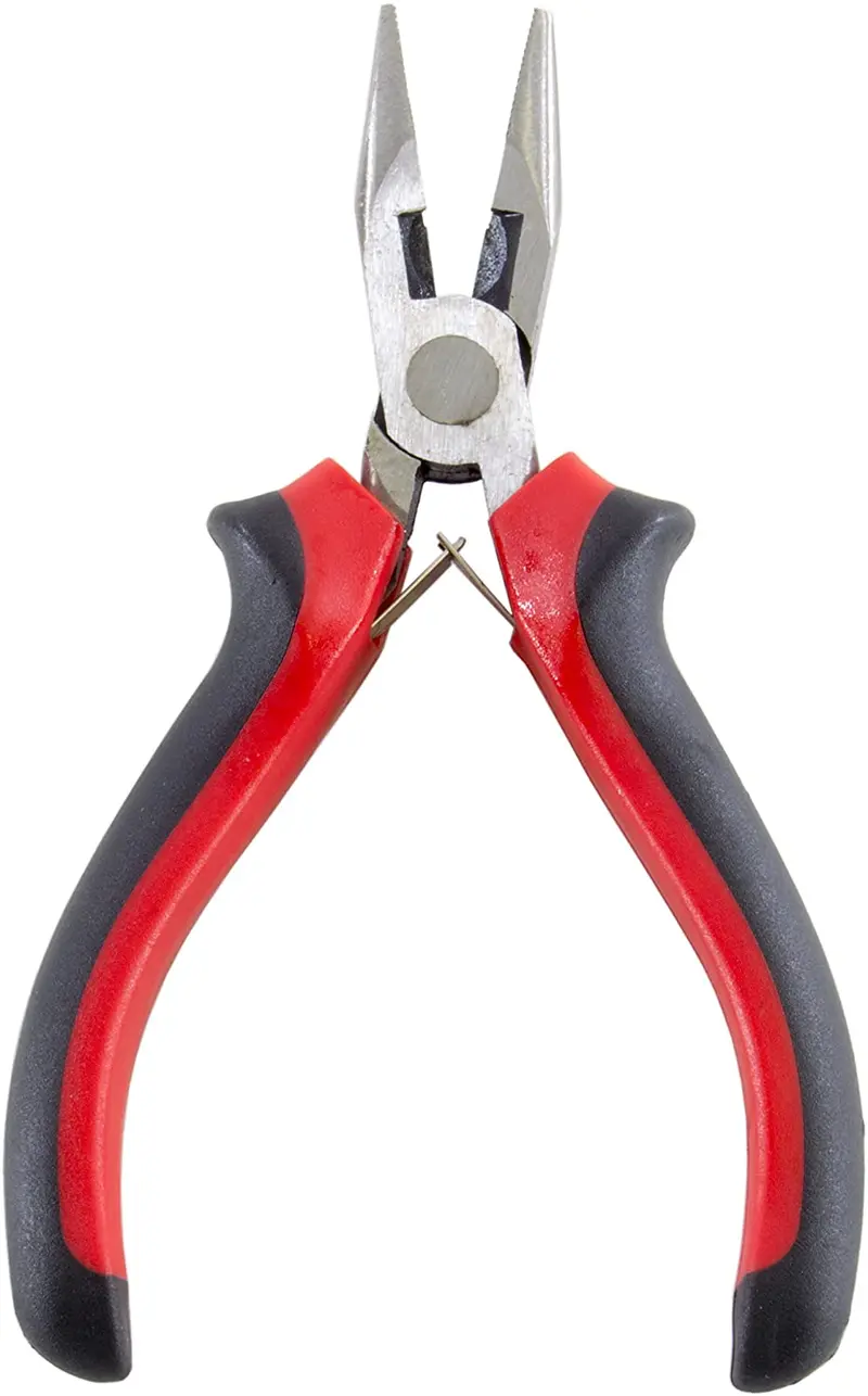 4.75-Inch Mini Long-Nose Pliers with Serrated Tips & Side Cutter