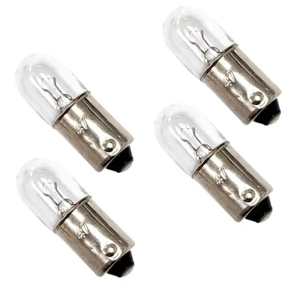 4-Pack #47 Miniature Bulbs – Bayonet Mount, 6.3V/150mA, Clear Lens, ROHS Certified