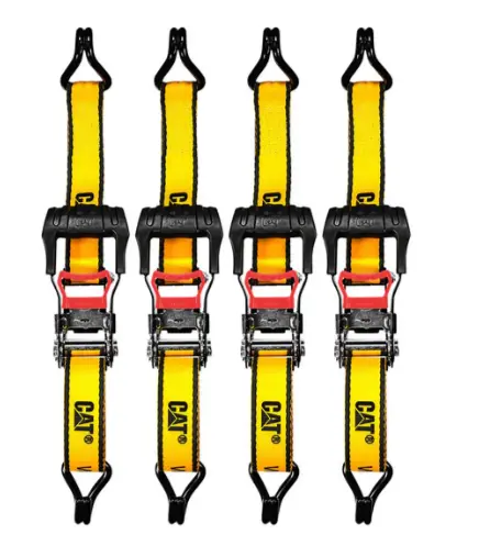 4-Pack Ratchet Tie-Down Straps with Soft Hooks (16′ × 1.5″)