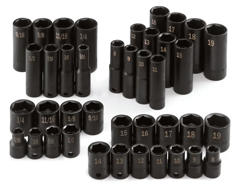 40-Piece 3/8″ Drive 6-Point Impact Socket Set – SAE & Metric