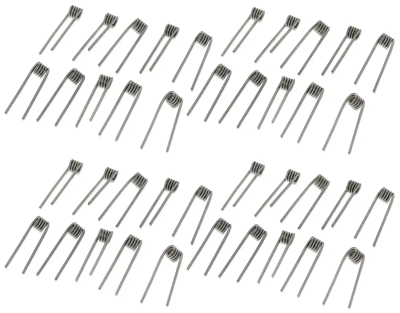 40 Pre-Wound Clapton Coils for DIY Vaping or Electronics — Packaged in 4 Lidded Plastic Jars (10 per Jar)