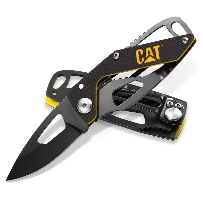 5.25-Inch Black Drop-Point Folding Knife
