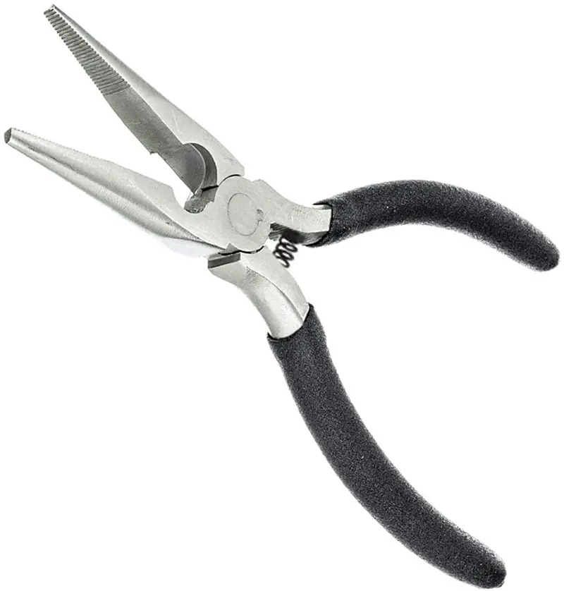 5-Inch Mini Long-Nose Pliers with Serrated Jaws – Integrated Side Cutter & Ergonomic Grip