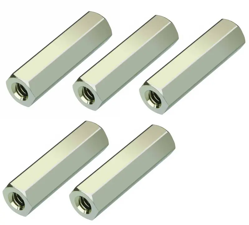 5-Pack #6-32 Precision Threaded Spacers – 1/2″ Length, 0.25″ Outer Diameter