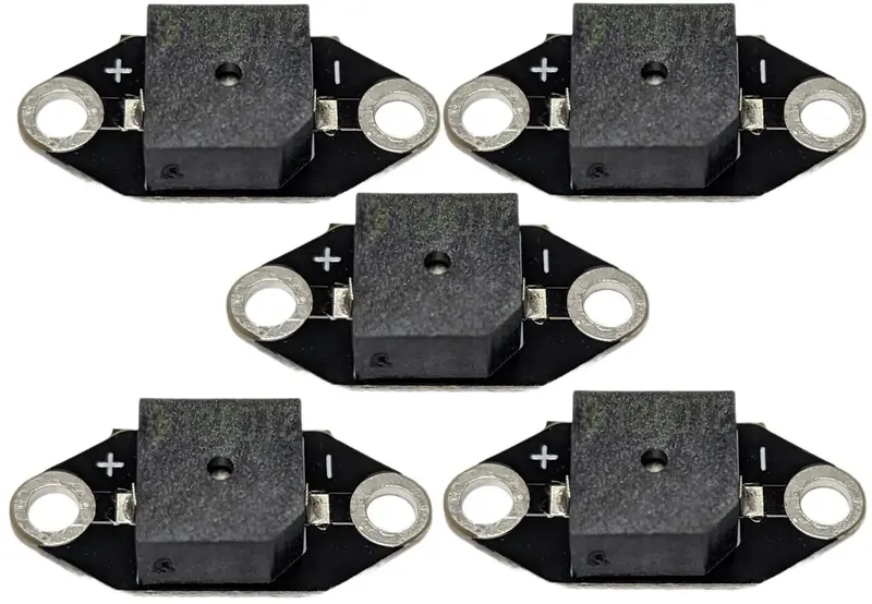 5-Pack Sewable Surface-Mount Buzzers – Low-Voltage 3V Piezo Modules (24.8 × 11 × 6.1 mm Each)