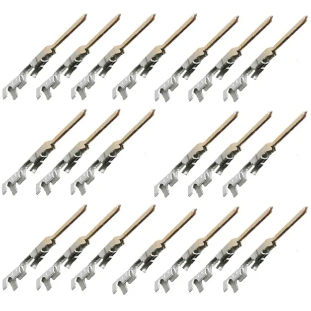 50-Pack Male Crimp Terminal Pins – Breadboard-Compatible for 22–24 AWG Wire