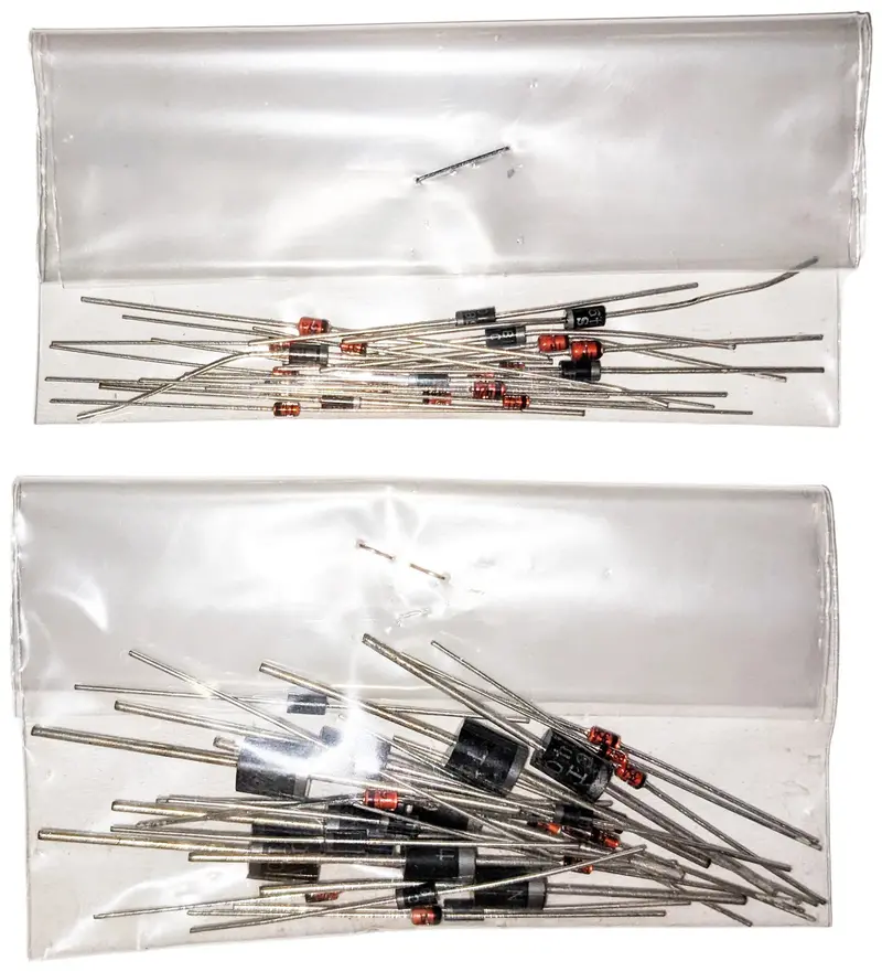 50-Piece Diode Assortment – General Purpose, Fast Recovery, Schottky & Switching (1A–6A)