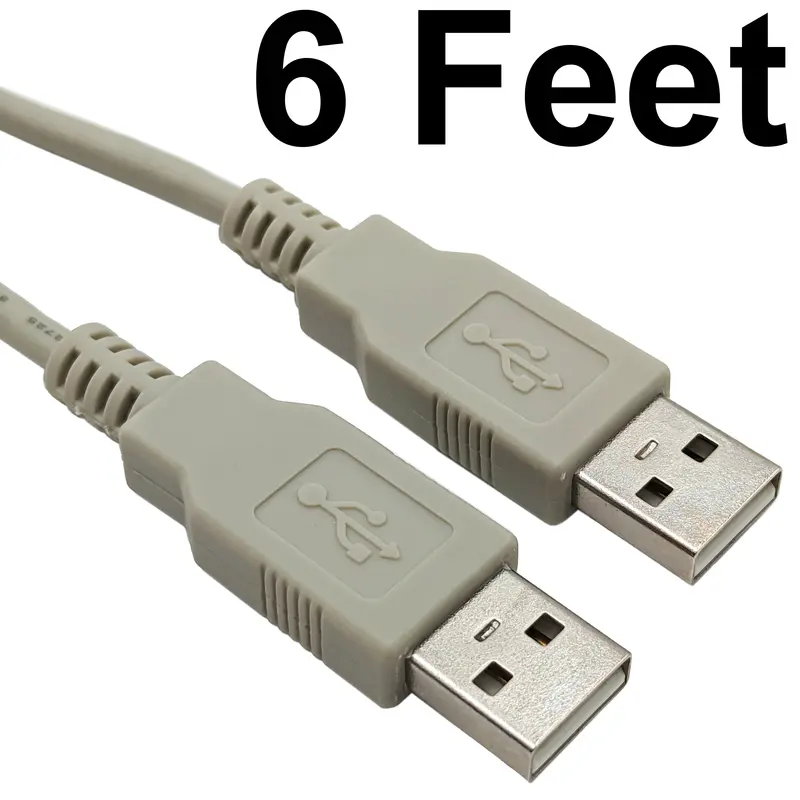 6-Foot USB 2.0 A-to-A Male Cable for Data Transfer and Peripheral Interconnection