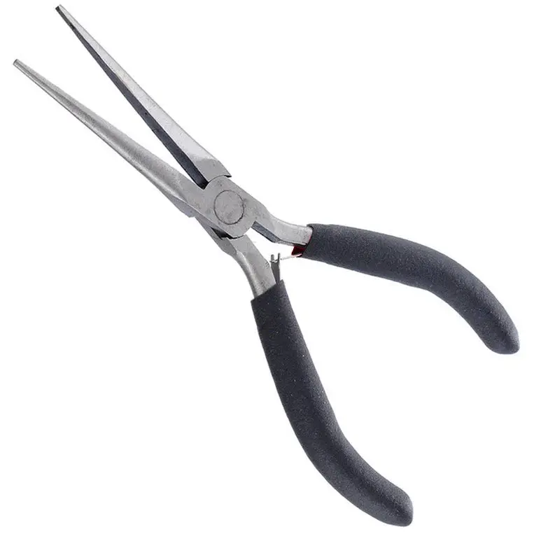 6-Inch Mini Needle-Nose Pliers — Smooth Jaws, Spring-Loaded, with Comfort Handles