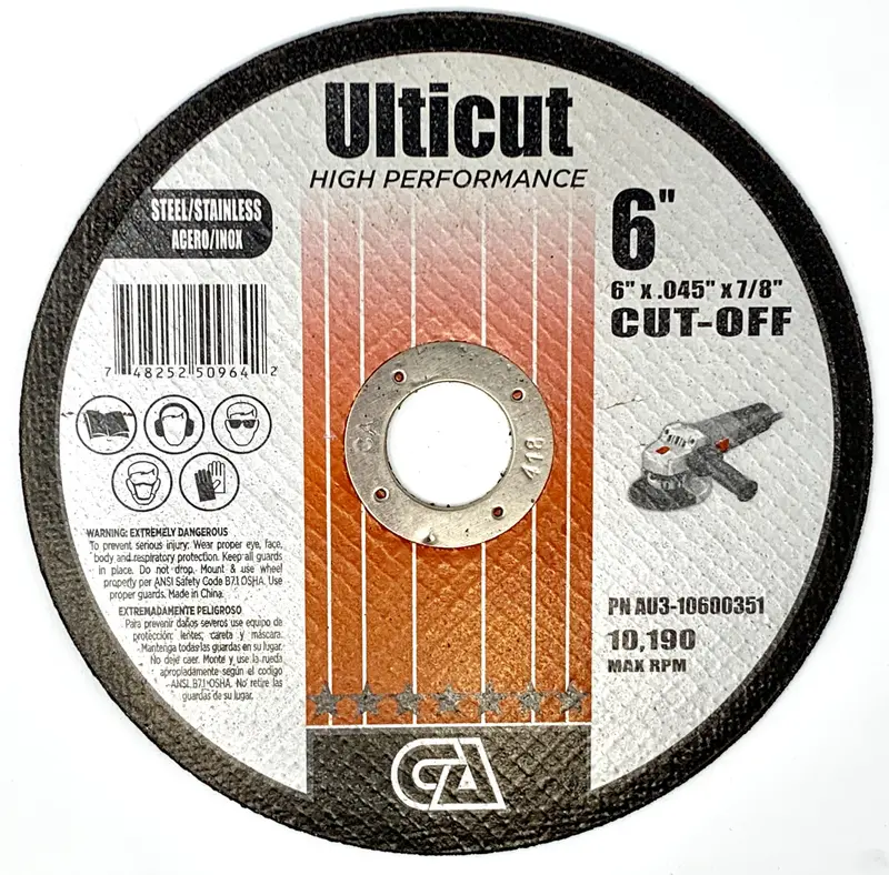 6-Inch × 0.045-Inch × 7/8-Inch Type 1 Thin Cut-Off Wheels (25-Pack)