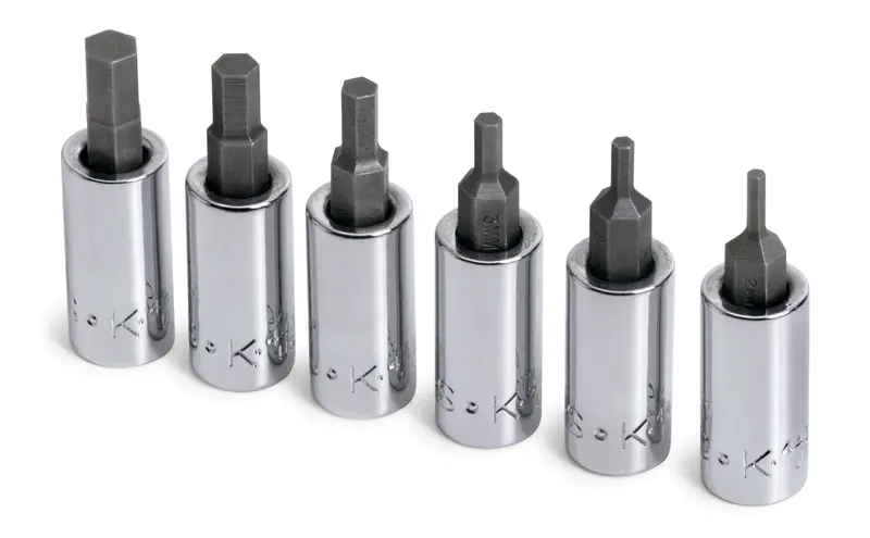 6-Piece 1/4″ Drive Metric Hex Bit Sockets – Precision Fit for Small Fasteners