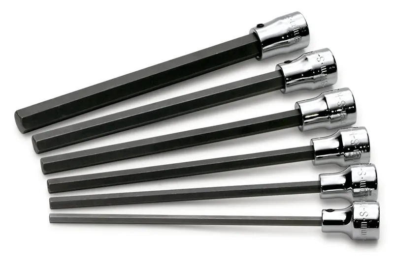 6-Piece 3/8″ Drive Metric Long Hex Bit Sockets – Corrosion-Resistant Finish