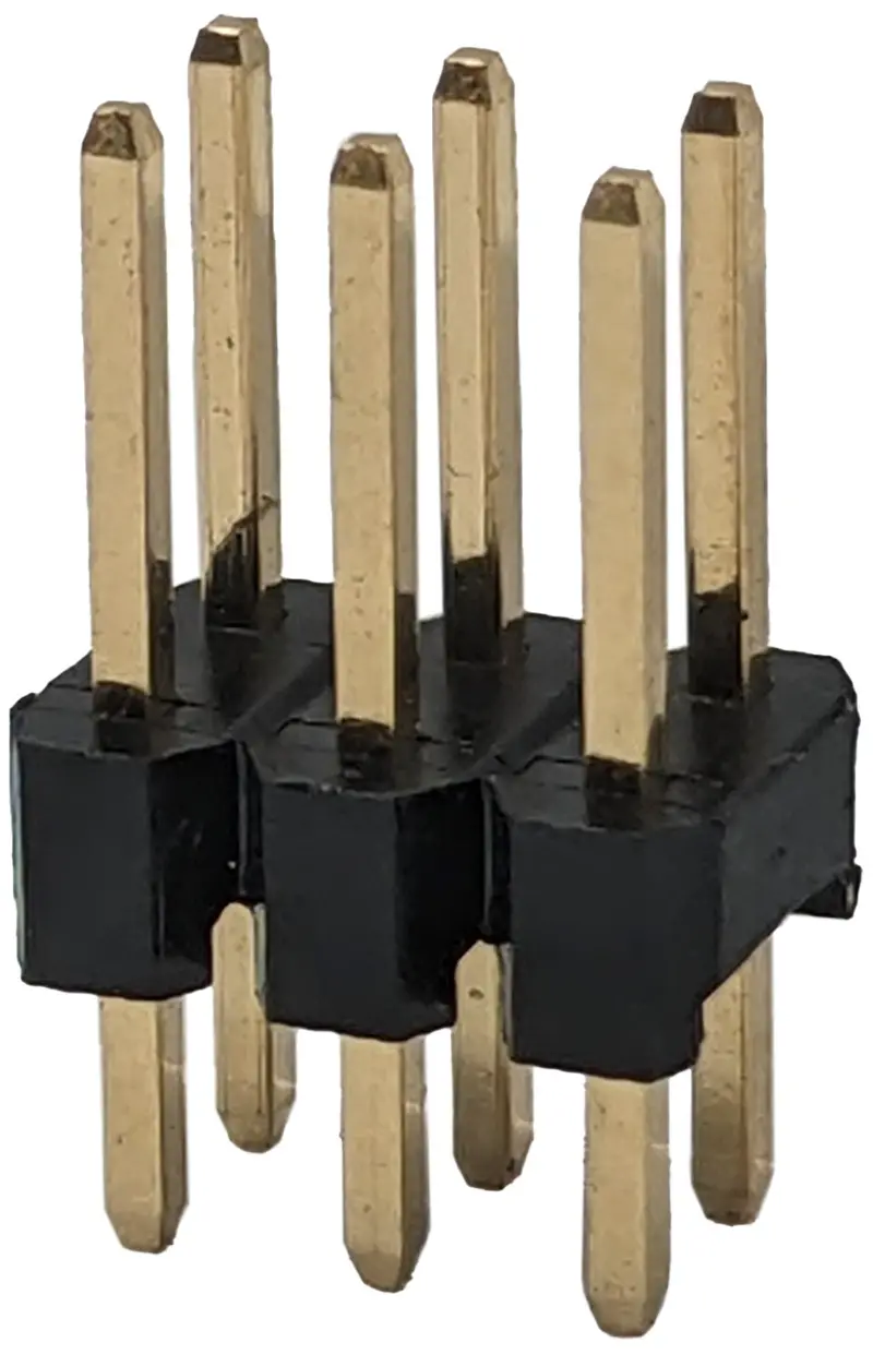 6-Pin Dual-Row Male Header – 0.025″ Square Pins, 0.1″ Pitch