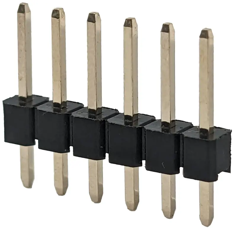 6-Pin Straight Male Header – Single Row, 0.025″ Square Pins, 0.1″ Pitch