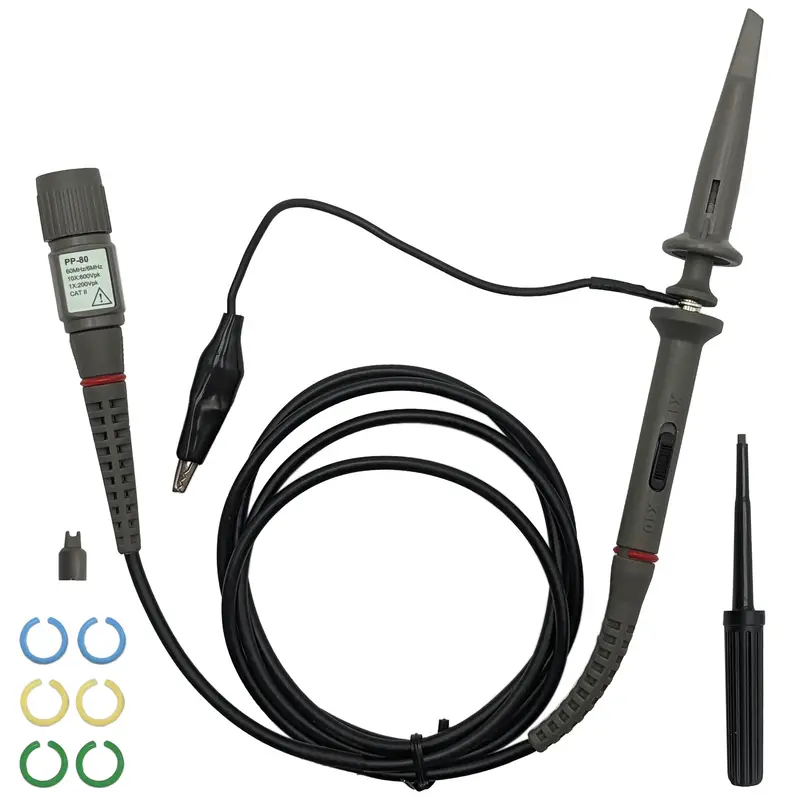 60 MHz Oscilloscope Probe – Switchable X1/X10, Includes PP-80 Accessory Kit