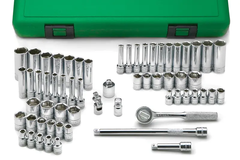 60-Piece 1/4″ Drive 6-Point Socket Set – SAE & Metric, Standard and Deep