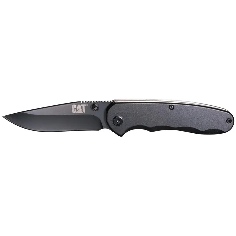 7-Inch Drop-Point Knife with Black Anodized Handle