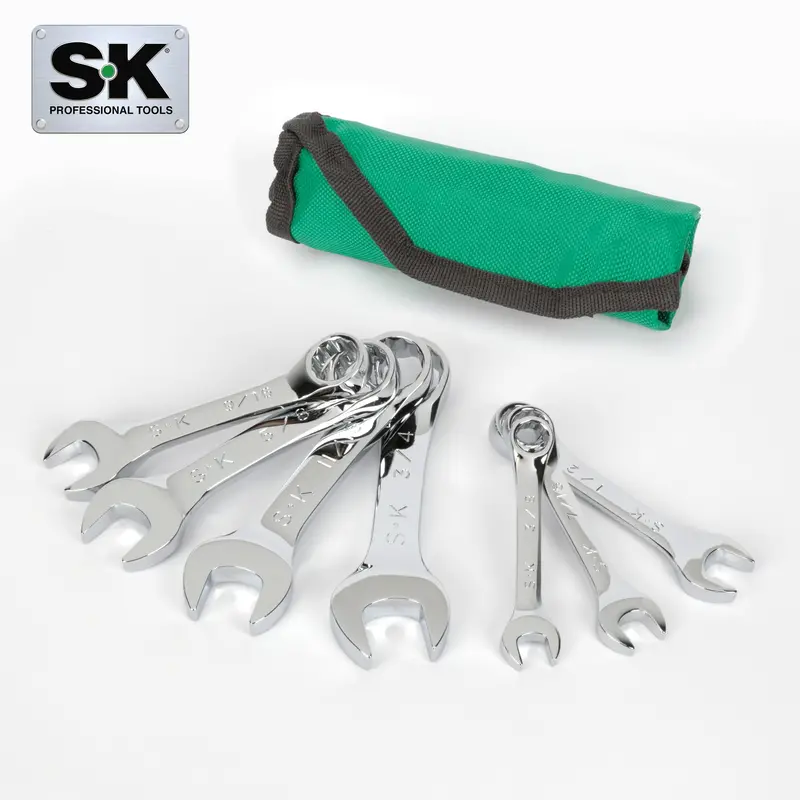 7-Piece 12-Point SAE Short SuperKrome® Combination Wrench Set