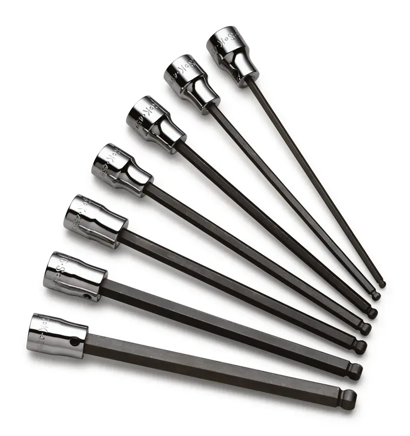 7-Piece 3/8″ Drive Fractional Long Ball Hex Bit Sockets – Extended Reach