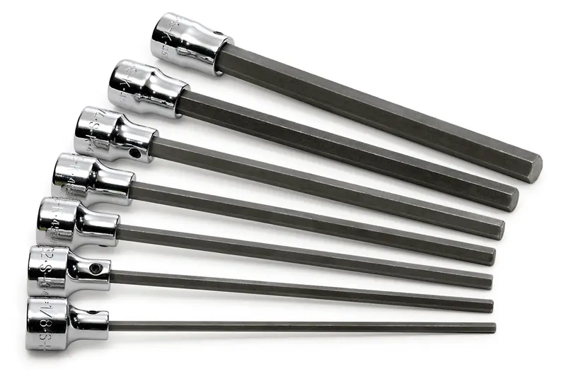 7-Piece 3/8″ Drive Fractional Long Hex Bit Sockets – Enhanced Leverage & Depth