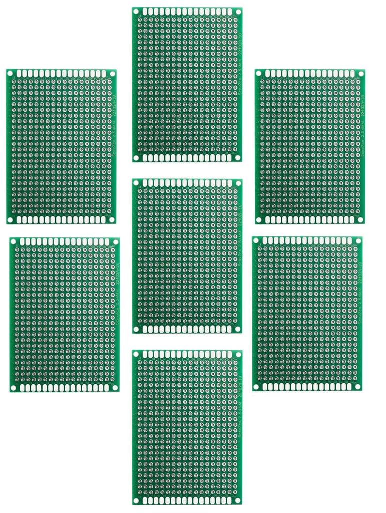 7-Piece Breadboard Set — 432-Tiepoint, Double-Sided PCB Prototyping Boards (2.75″ × 1.97″)