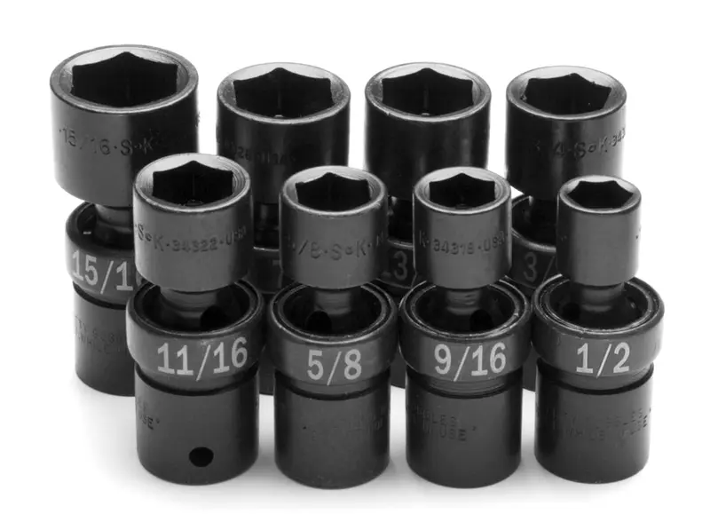 8-Piece 1/2″ Drive Fractional Swivel Impact Socket Kit
